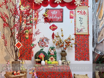 Set 06 quạt giấy đỏ tròn gấp sẵn 3 size [Sẵn keo - Tặng phụ kiện] QUAT-03